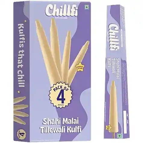 Chillfi Shahi Malai Tillewali Kulfi 45 ml (Pack Of 4)